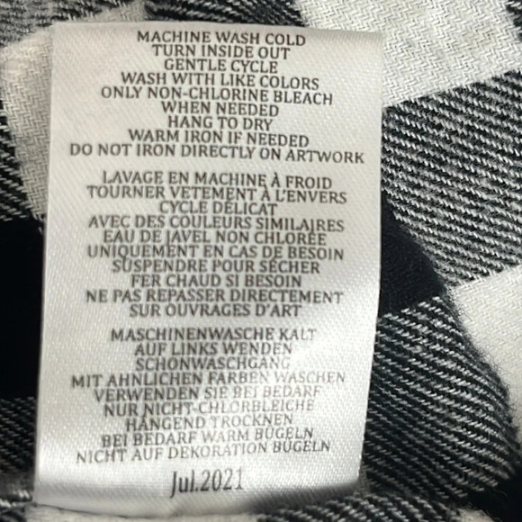 Peloton Cotton Flannel Buffalo Check Button Front Long Sleeve Shirt - Medium - Picture 8 of 8